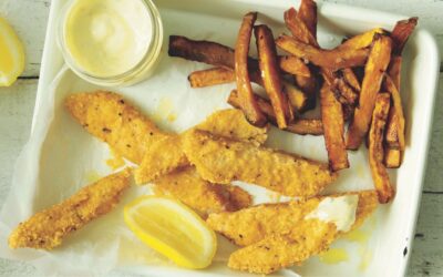 Almond Crusted Fish Sticks and Tartar Sauce